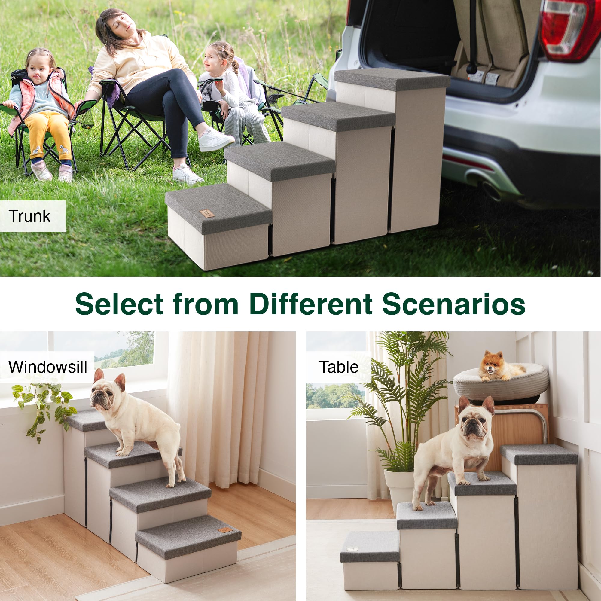Love's cabin dog stairs weight-capacity-200lbs emphasizes strong support for large dogs