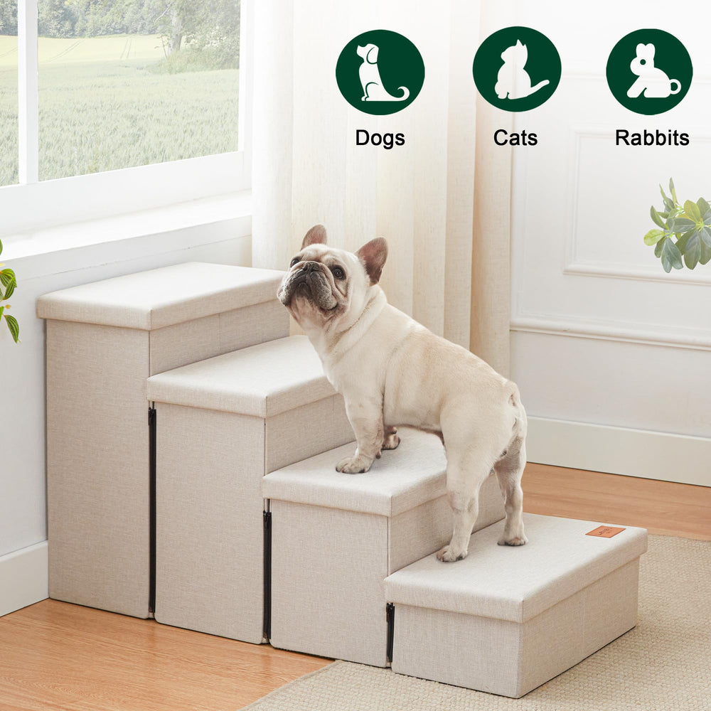 Love's cabin dog stairs zipper connection enables quick folding.