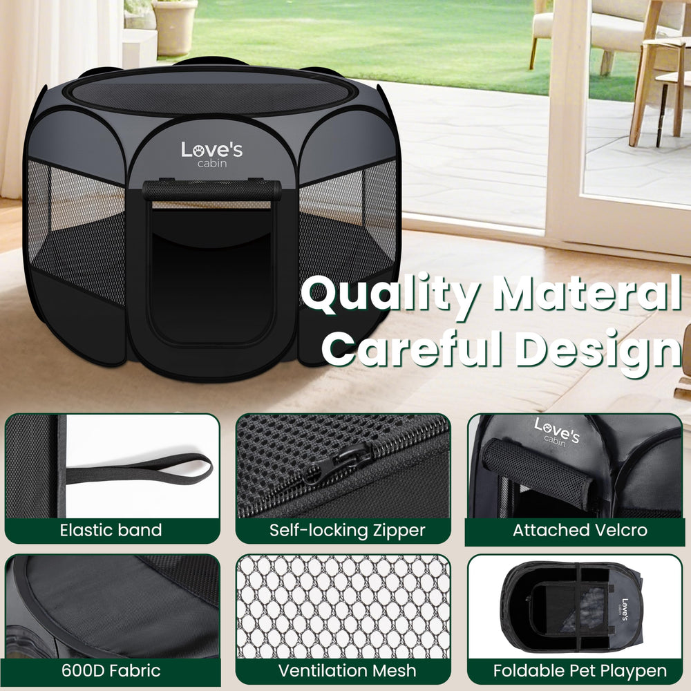 Love's cabin durable 600D fabric and mesh ensure airflow and longevity.