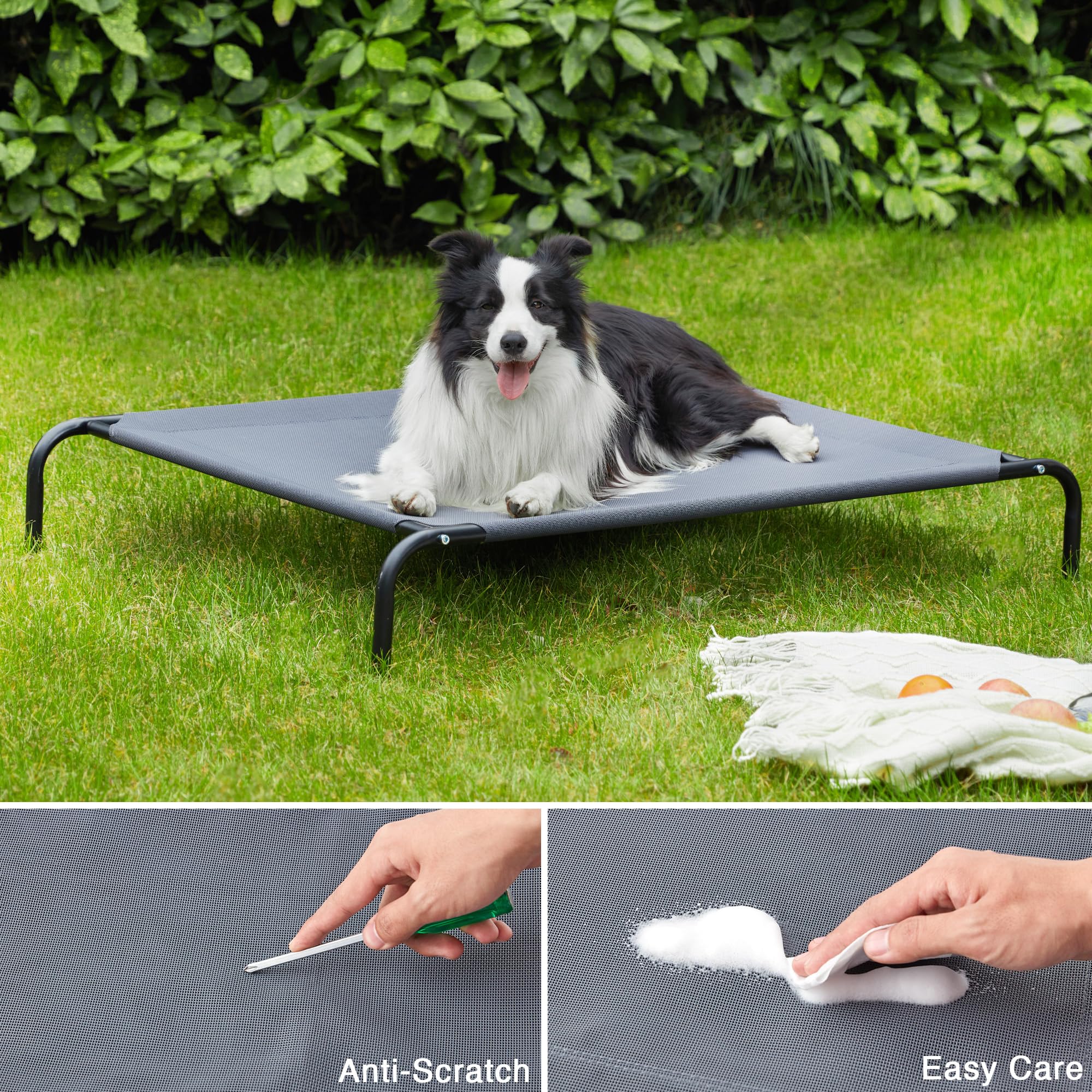 Love's cabin durable dog bed assembly; quick setup with included tools for easy transport.