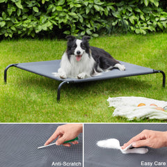 Love's cabin durable dog bed assembly; quick setup with included tools for easy transport.