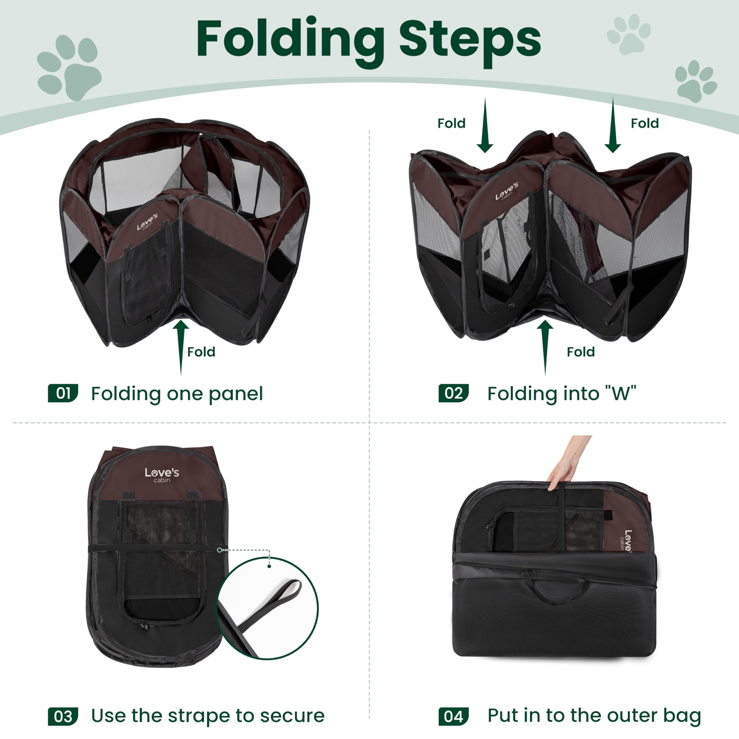 Love's cabin durable 600D fabric and mesh for airflow.