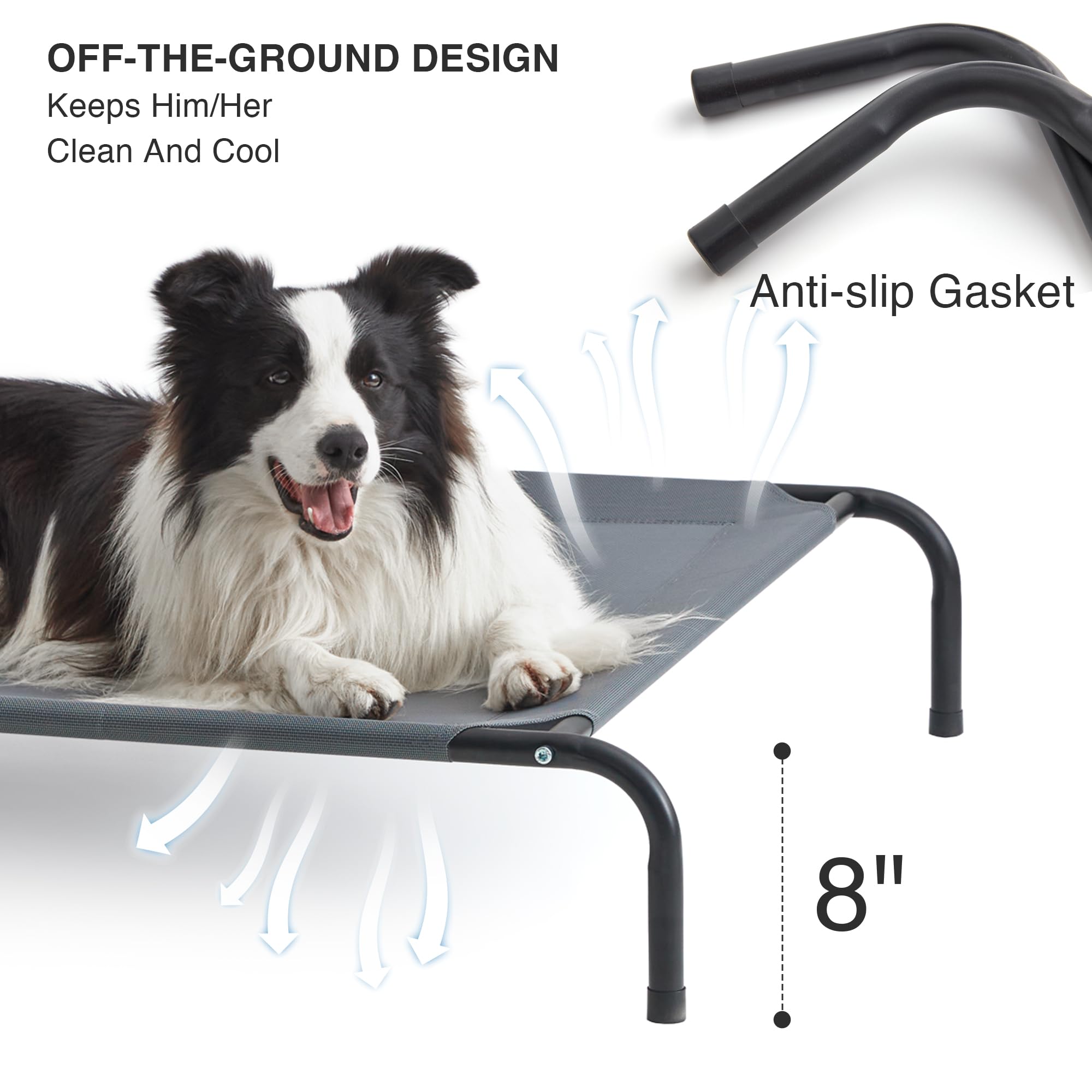 Love's cabin elevated dog bed mesh; breathable Teslin mesh promotes air circulation and cooling.