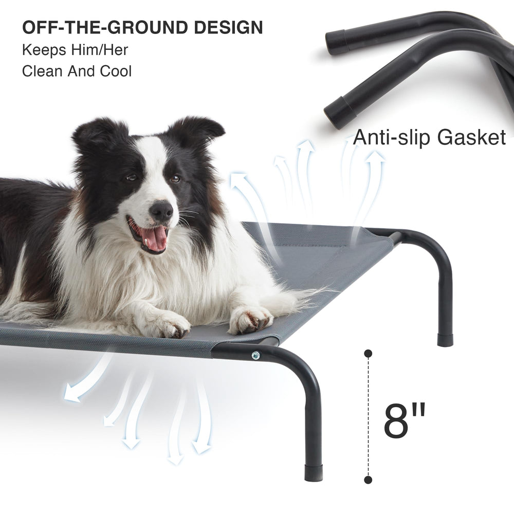 Love's cabin elevated dog bed mesh; breathable Teslin mesh promotes air circulation and cooling.