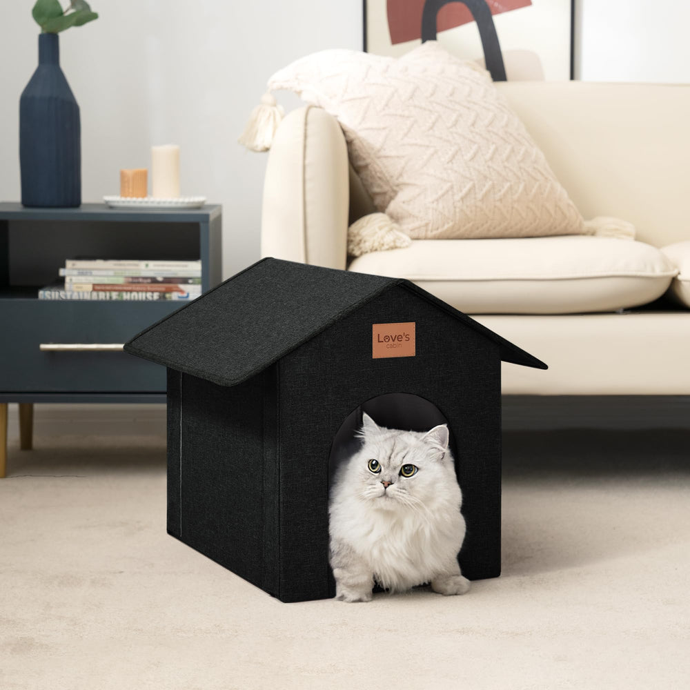 Love's cabin feral cat house insulated interior shows warmth for outdoor cats.