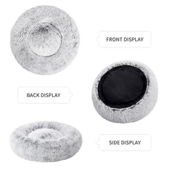 Love's cabin fluffy faux fur pet bed shows plush warmth for naps.