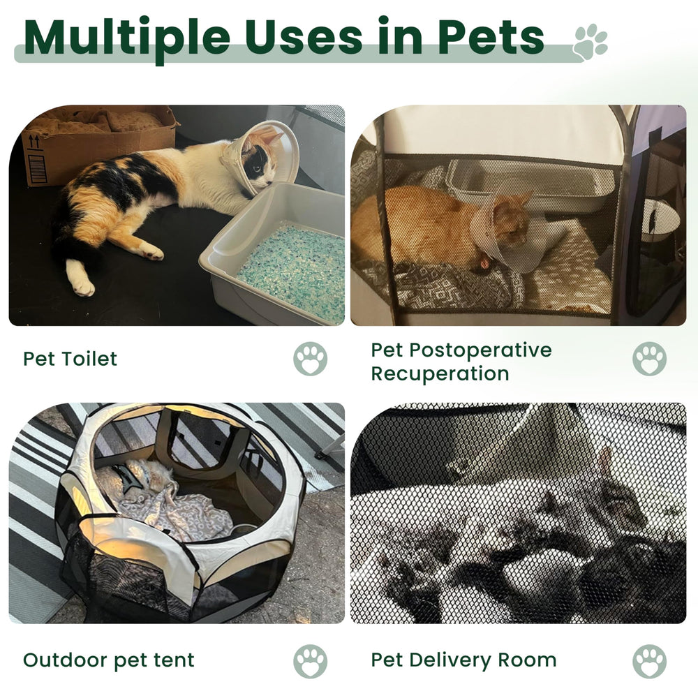 Love's cabin foldable pop-up dog pen enables quick temporary setups.