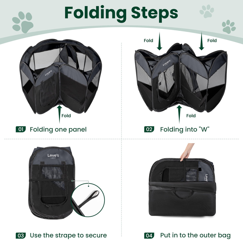 Love's cabin large 38x38x23 inch playpen fits bigger pets.