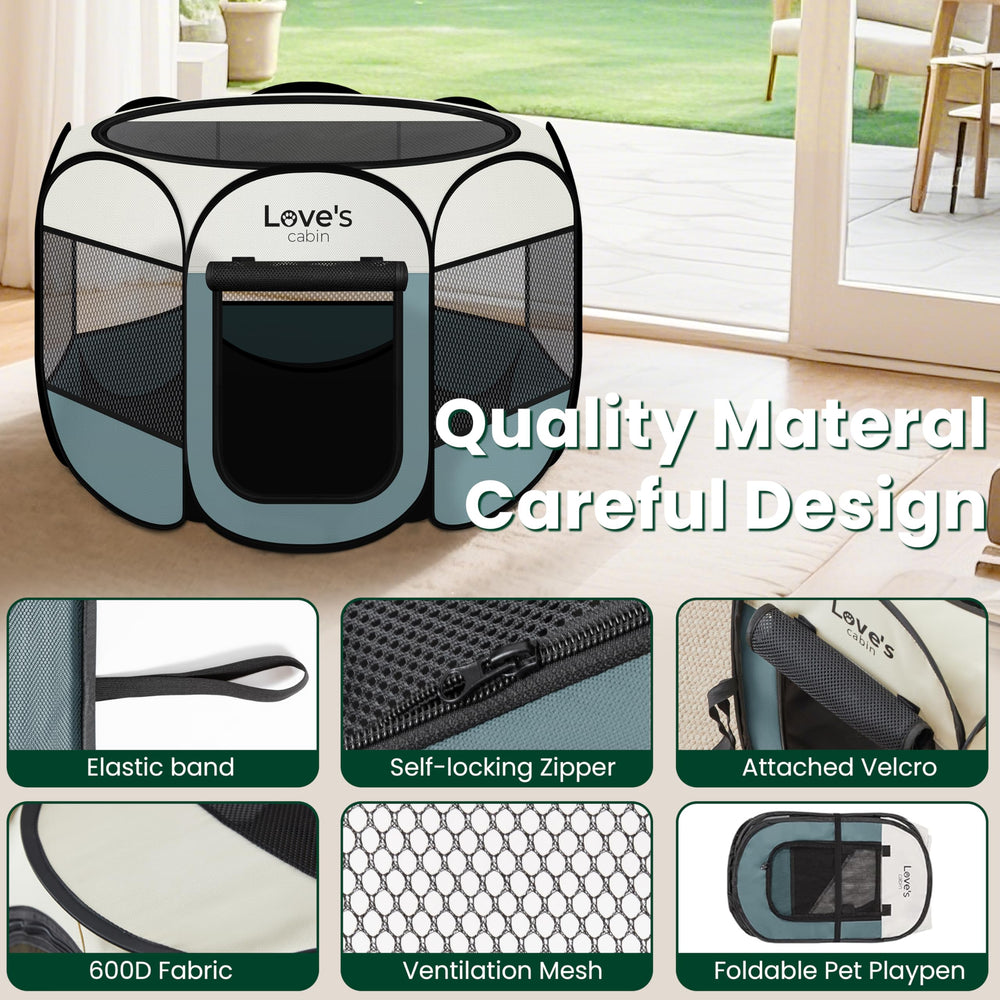 Love's cabin large dog playpen 38x38 inches fits bigger canine companions confidently.