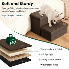Love's cabin dog stairs non-slip bottom keeps steps stable on any floor.