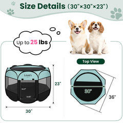 Love's cabin pet playpen 8-panel circular design for roomy play area