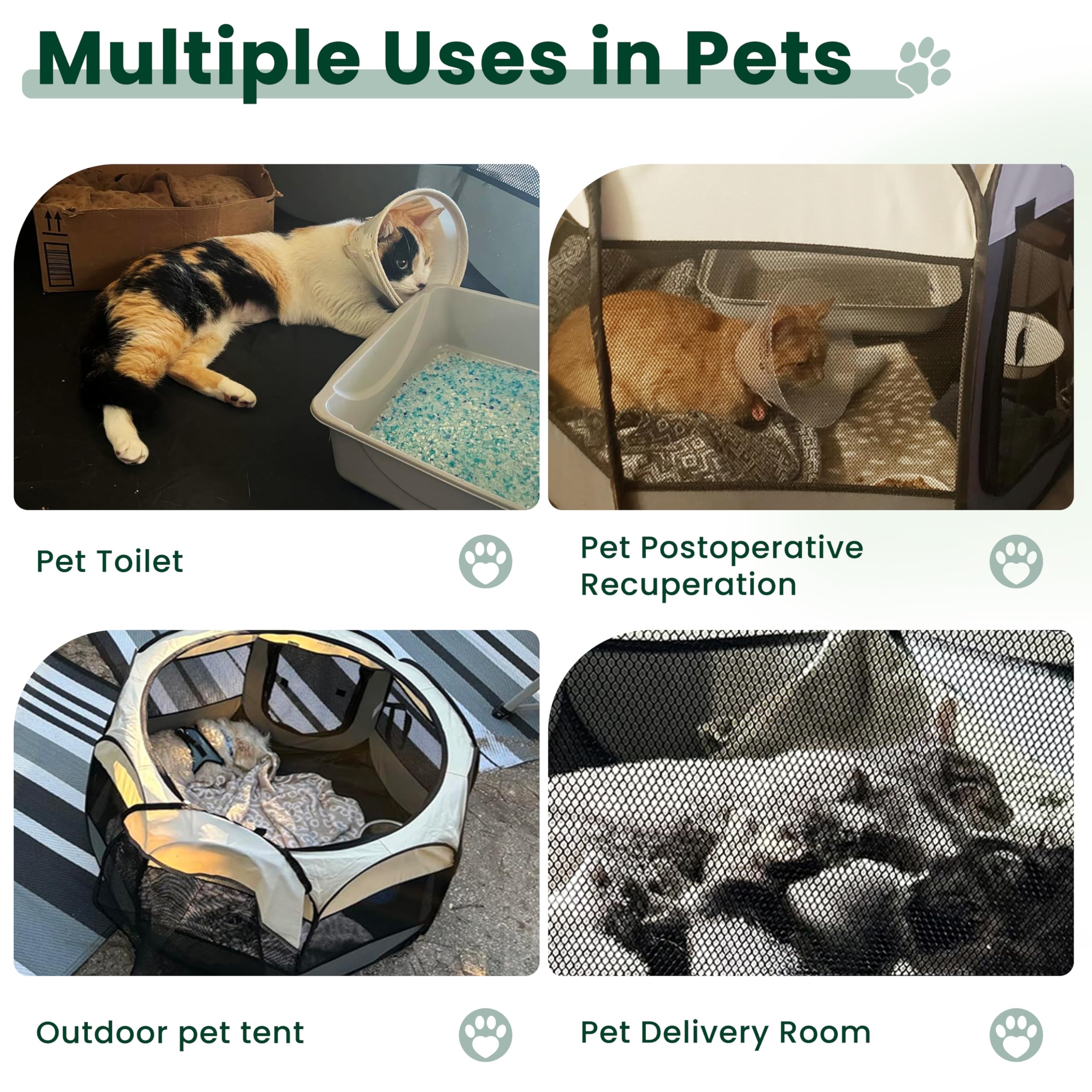 Love's cabin pet playpen entrance door enables easy in/out access