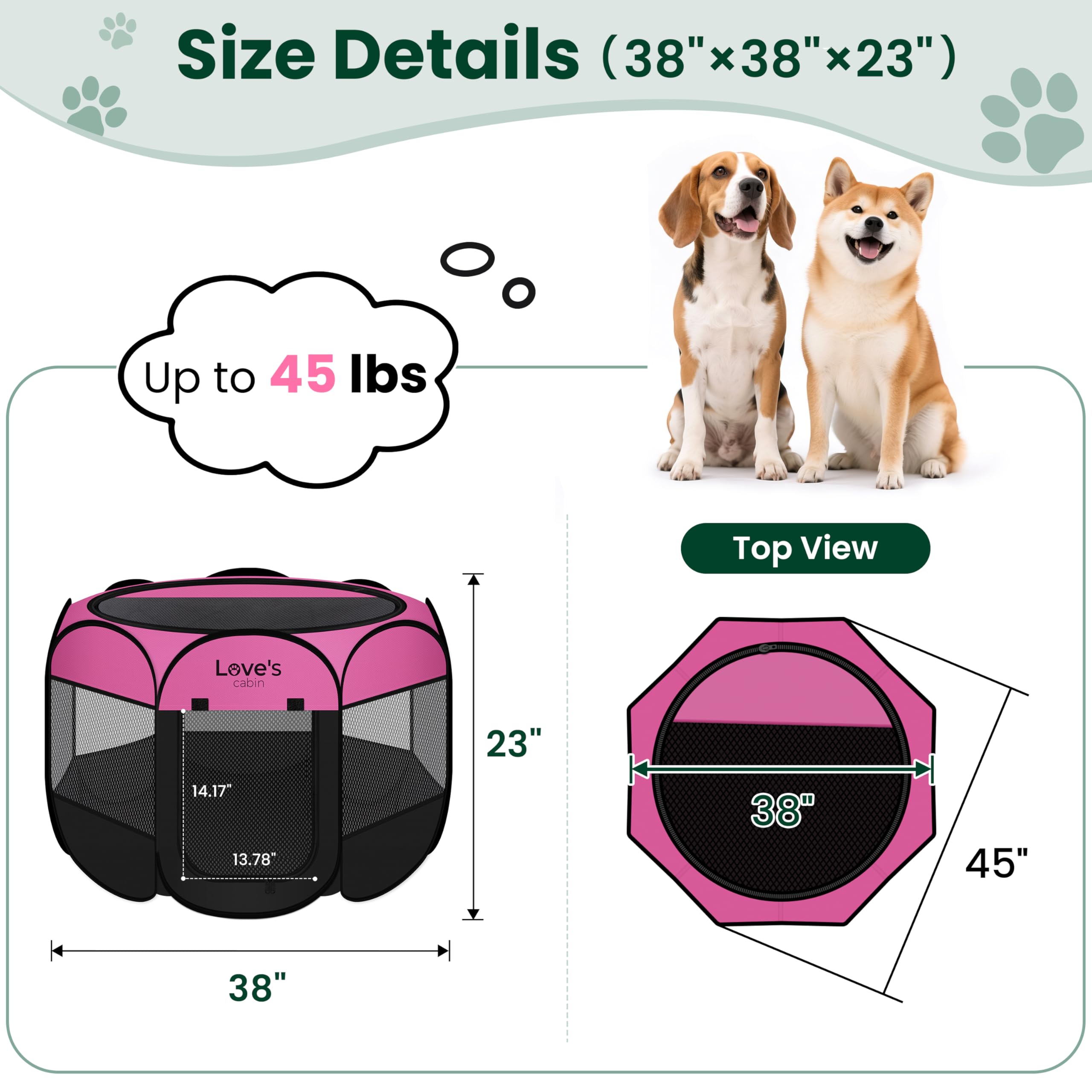 Love's cabin foldable playpen with carrying case for quick setup and storage