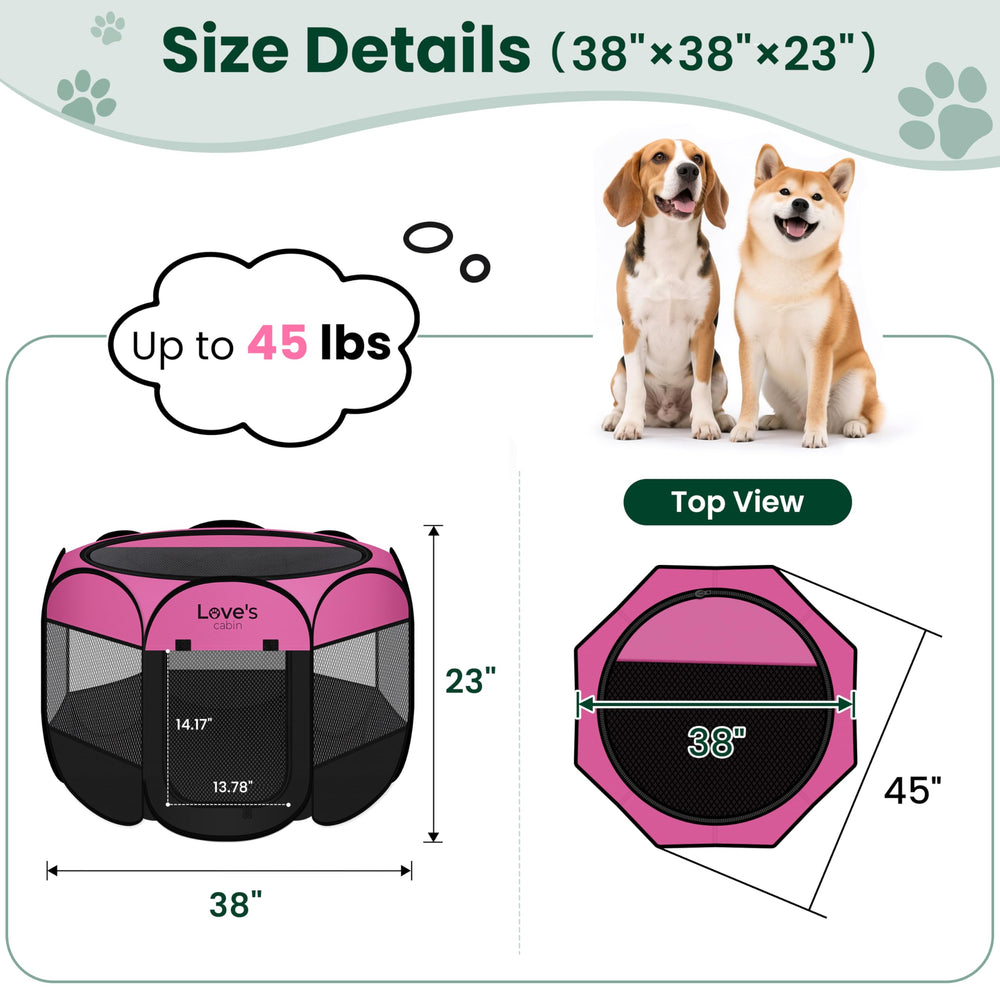 Love's cabin foldable playpen with carrying case for quick setup and storage