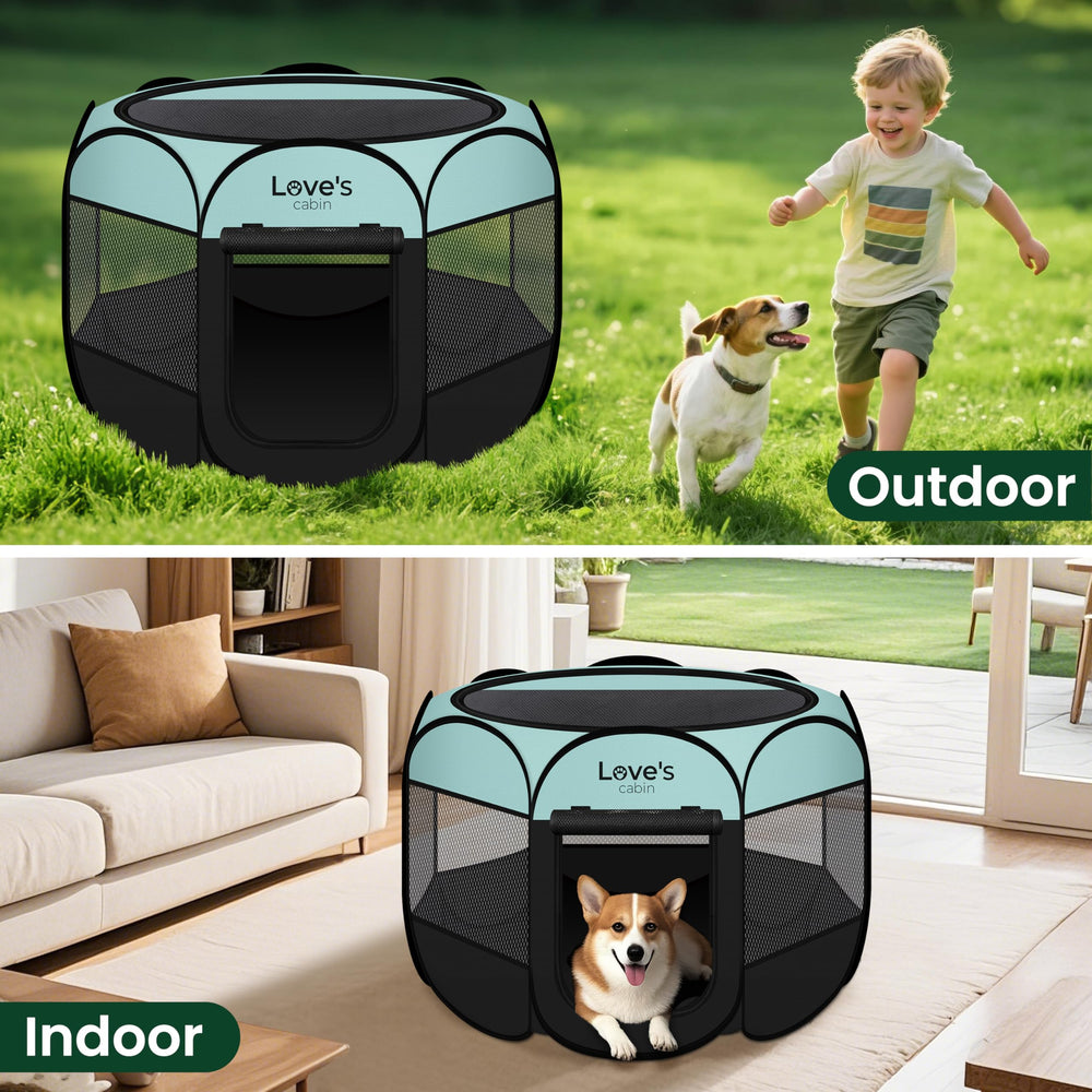 Love's cabin pet playpen suitable for indoor/outdoor usage