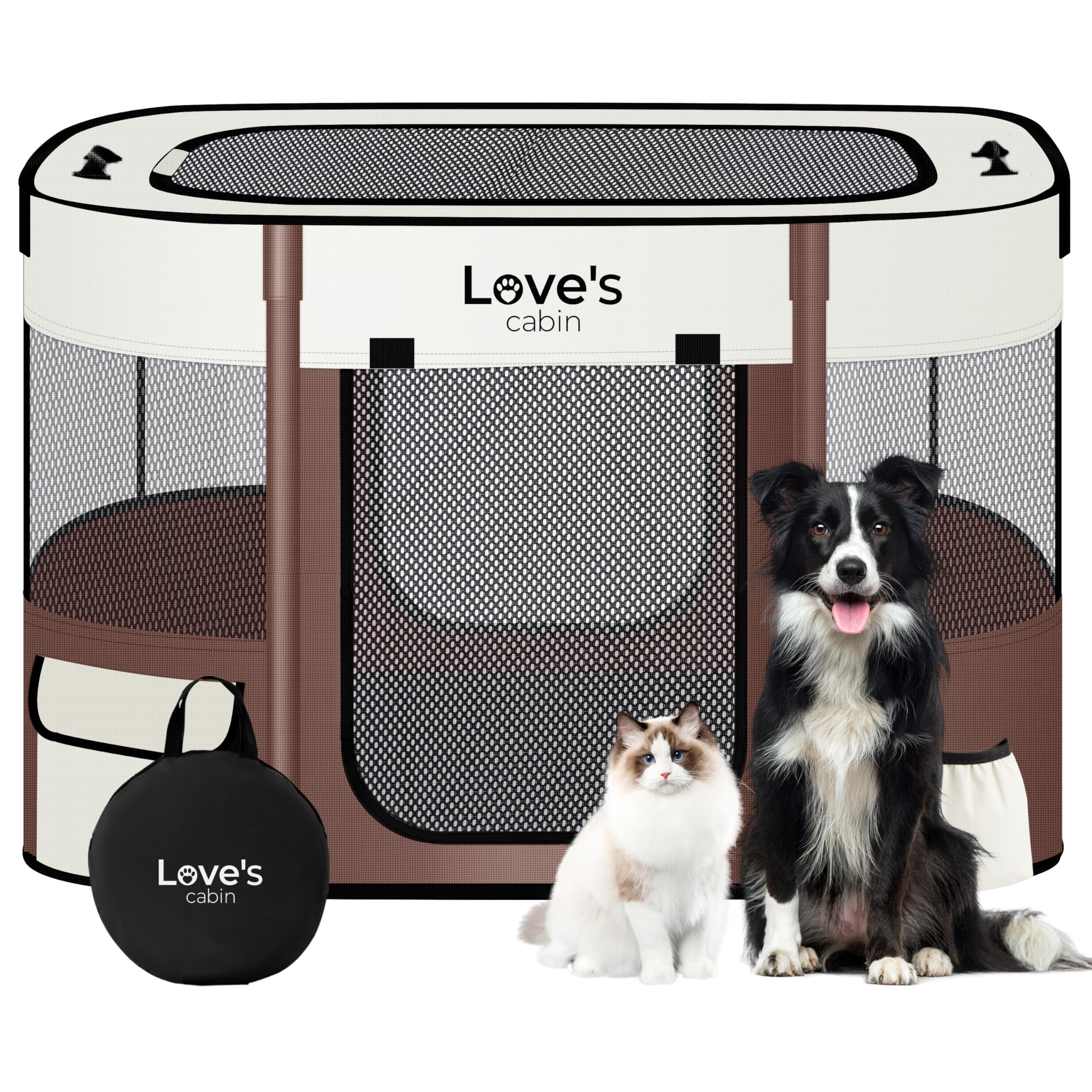 Love's cabin Pet Playpen Medium Assembly shows fast setup for flexible indoor use.