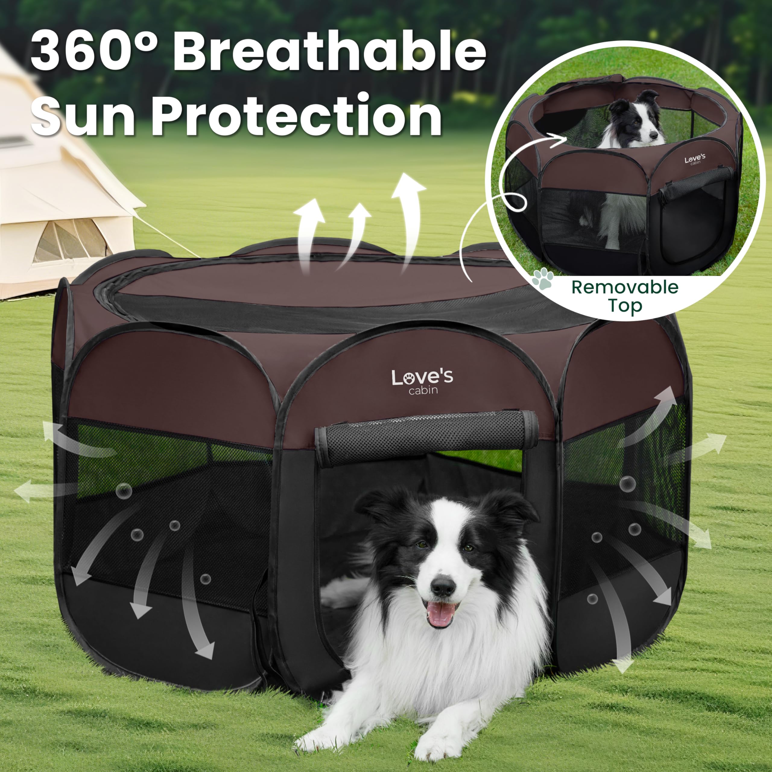 Love's cabin pet playpen multi-pet-use suited for cats, dogs, rabbits