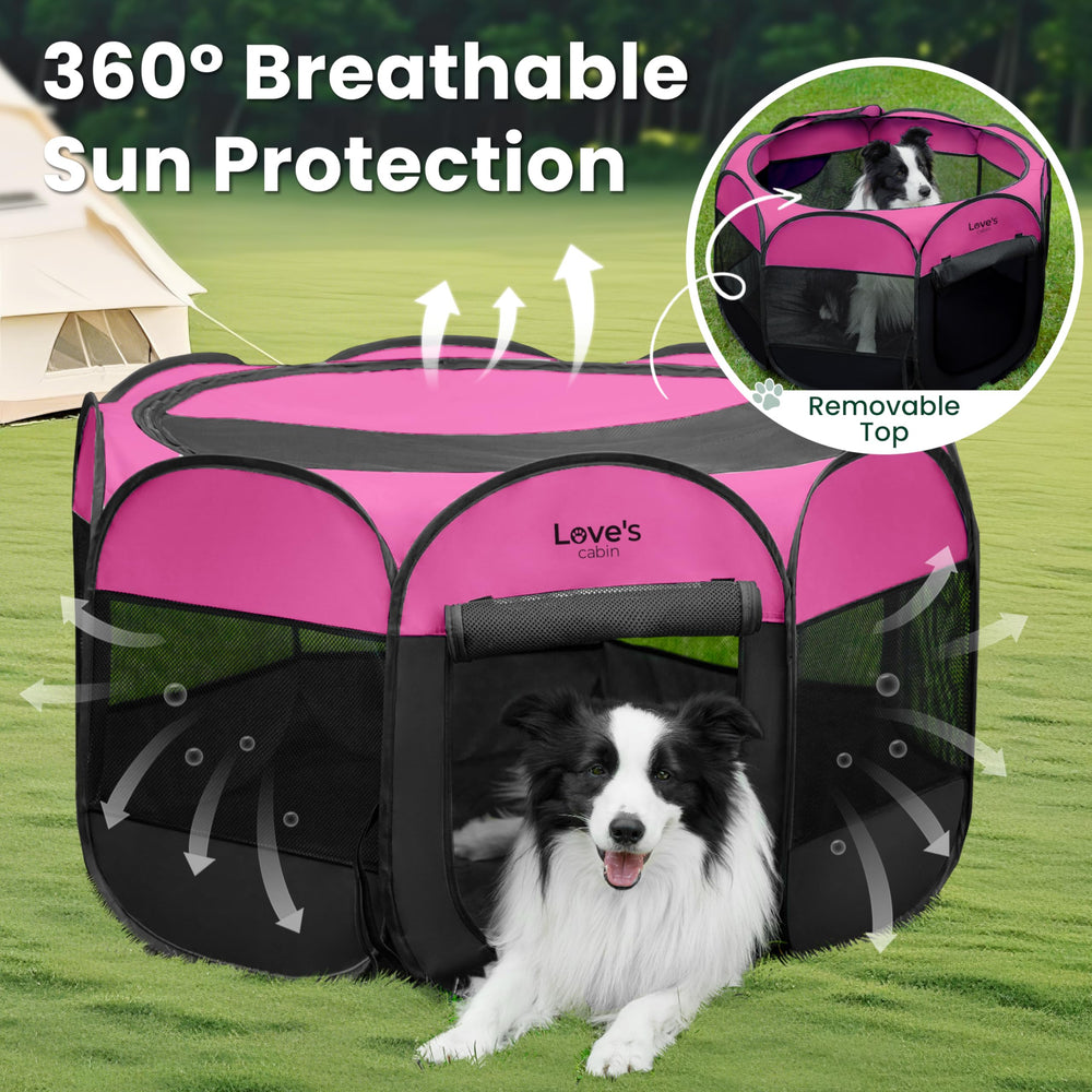 Love's cabin pet playpen in park use demonstrates portability