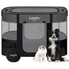 Love's cabin playpen-assembly quick setup for busy pet owners