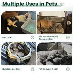 Love's cabin playpen durable mesh close-up highlights sturdy construction for paws and claws.