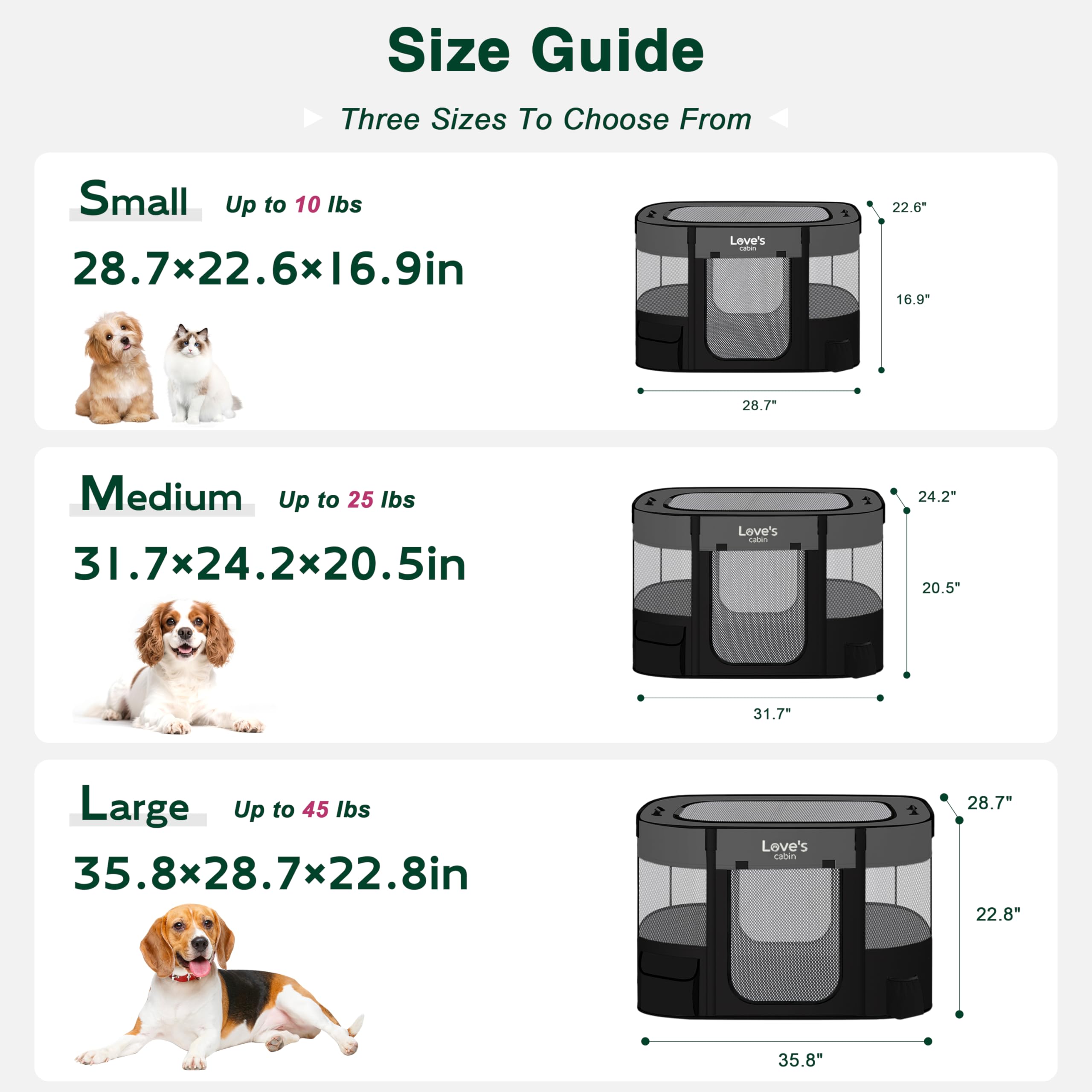 Love's cabin portable dog kennel with carrying case ready for travel and outdoor use.