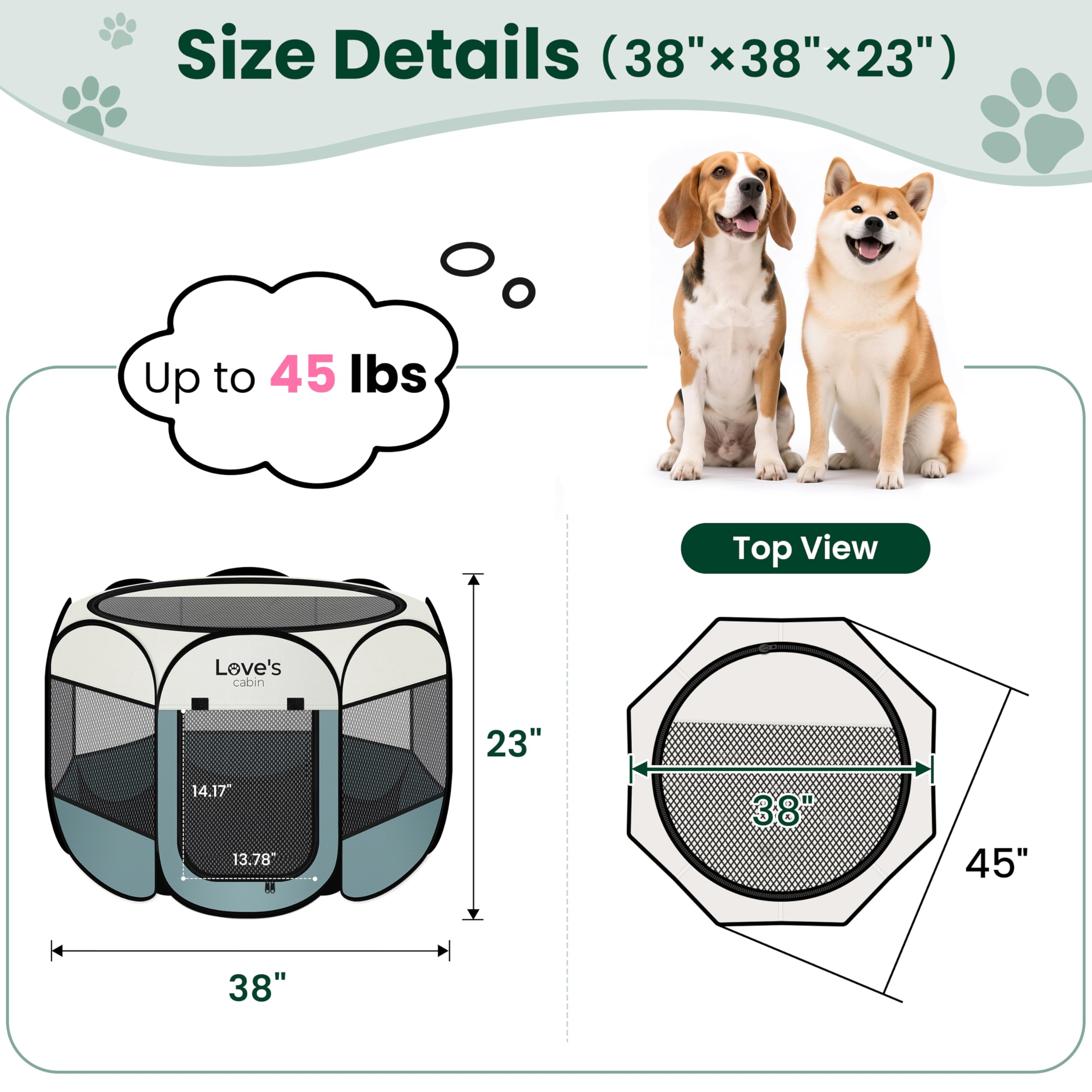 Love's cabin portable pet kennel with carry case makes travel easy and organized.