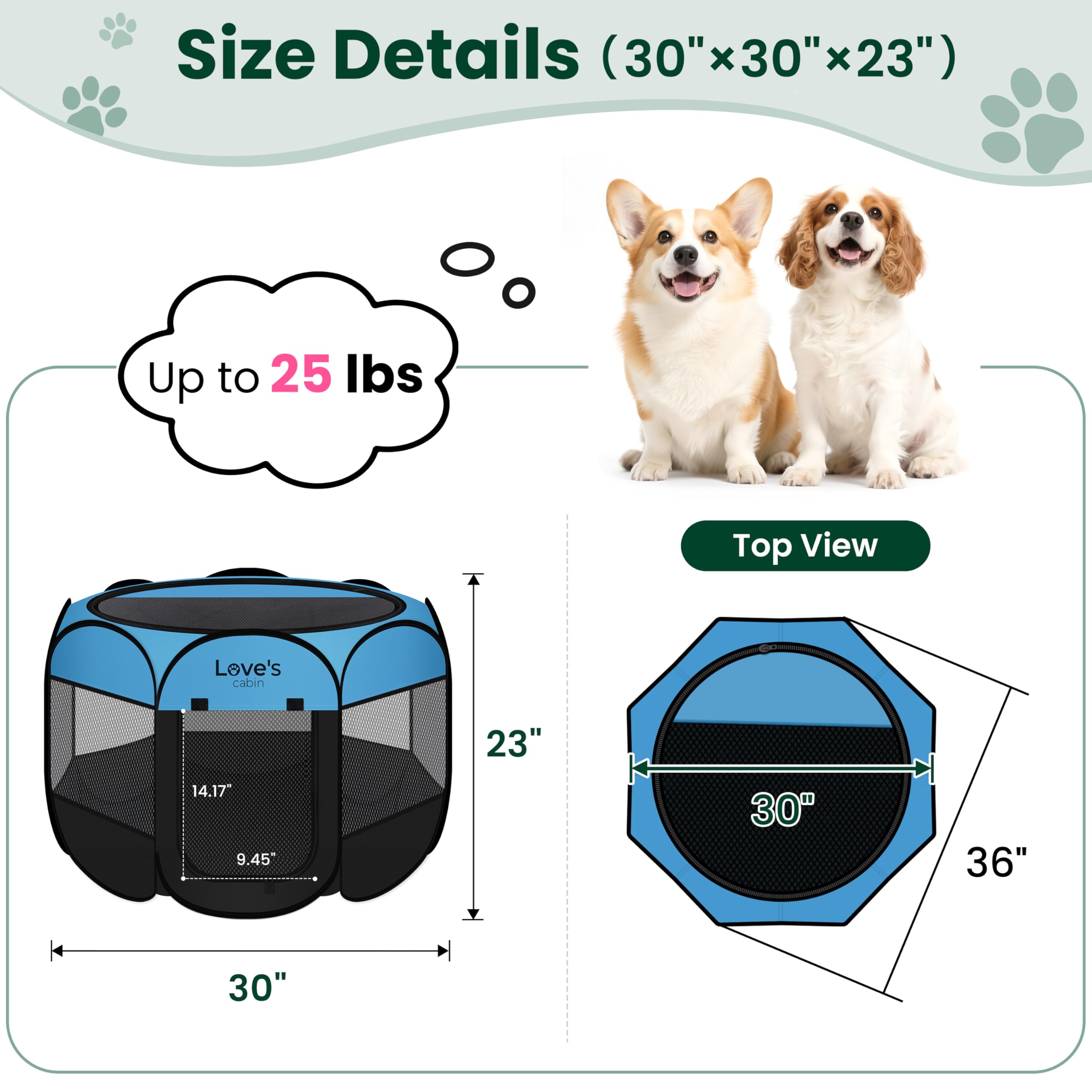 Love's cabin portable playpen with carrying case for easy transport.