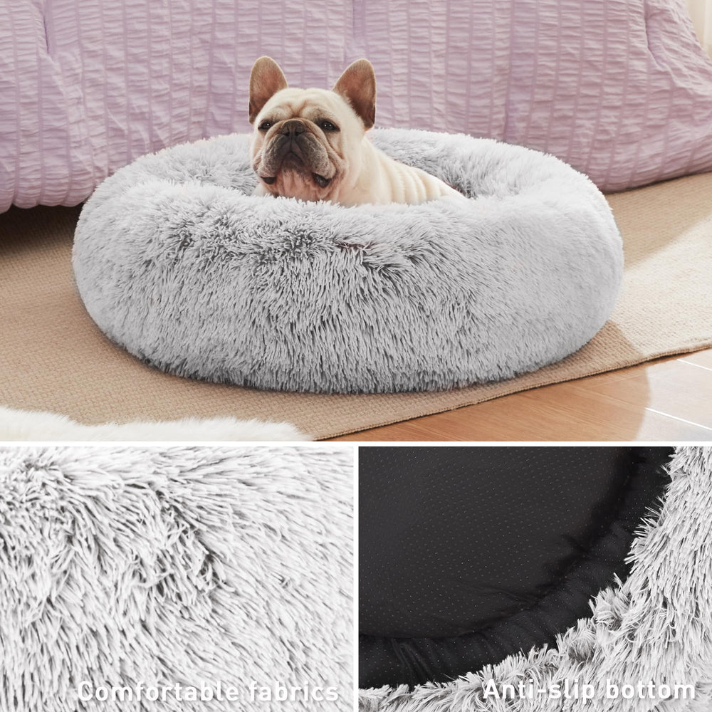 Love's cabin premium faux shag fur bed delivers soft warmth for restful naps.
