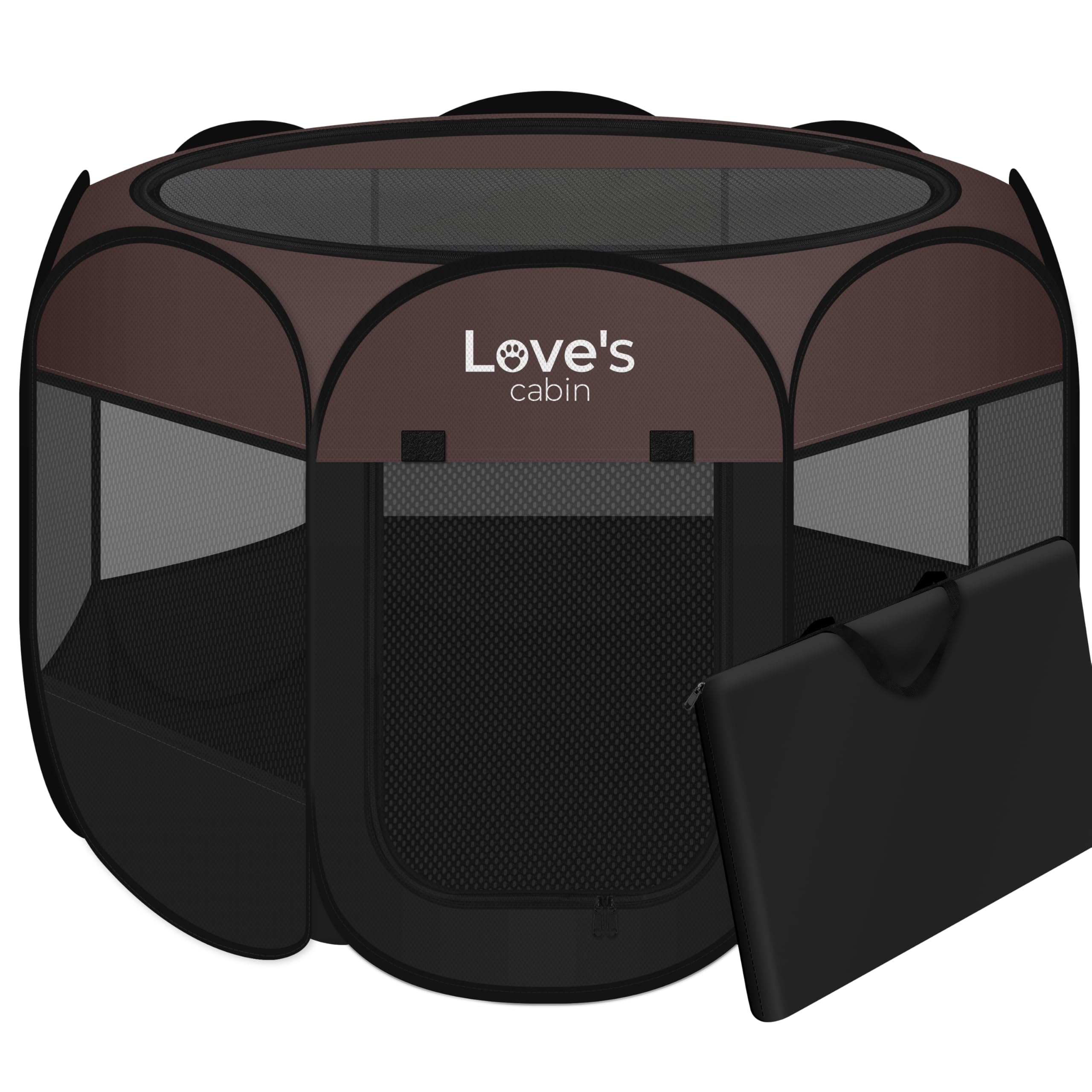 Love's cabin puppy playpen circle 8-panel design for safe indoor play.