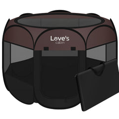 Love's cabin puppy playpen circle 8-panel design for safe indoor play.