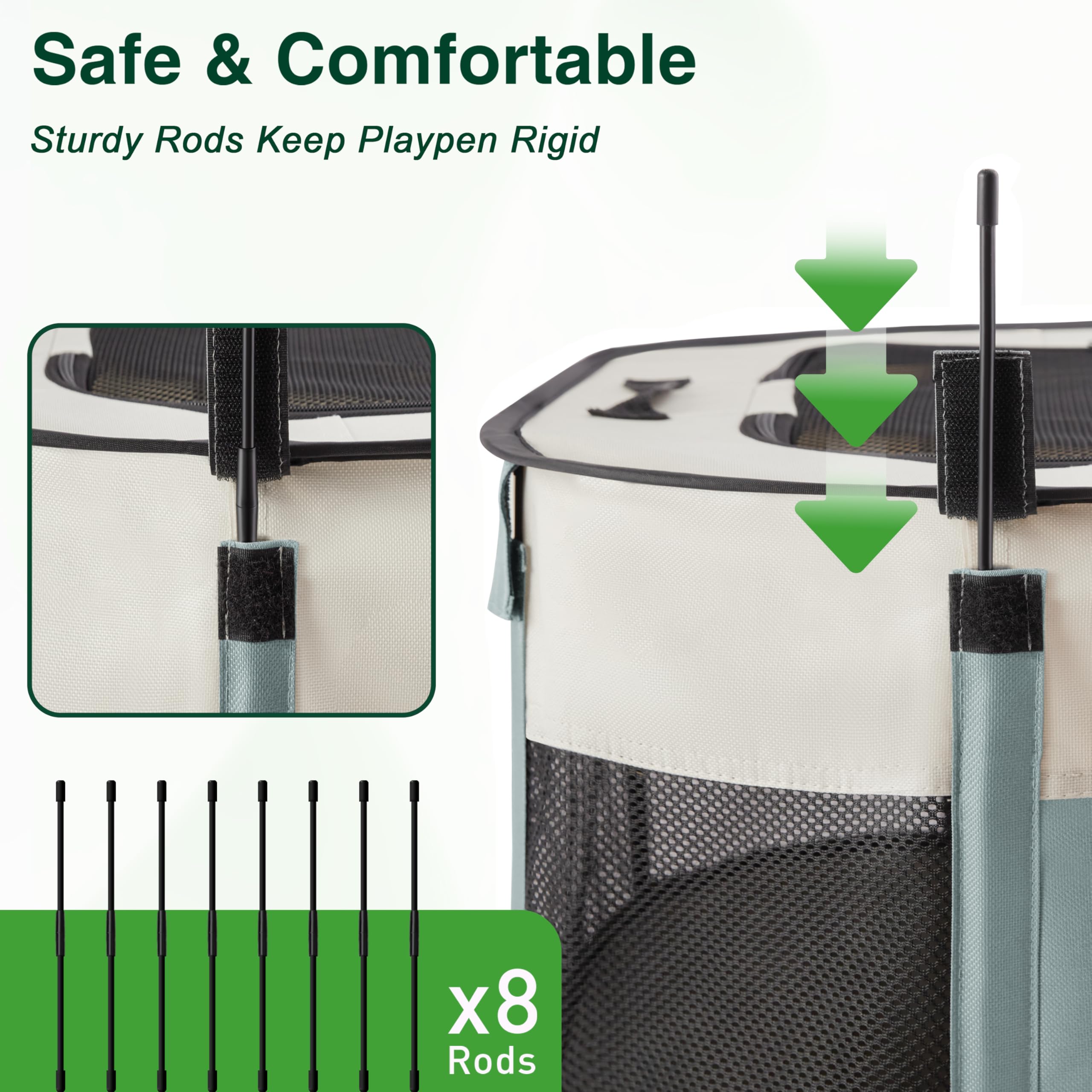 Love's cabin puppy playpen zipper door access for easy in and out