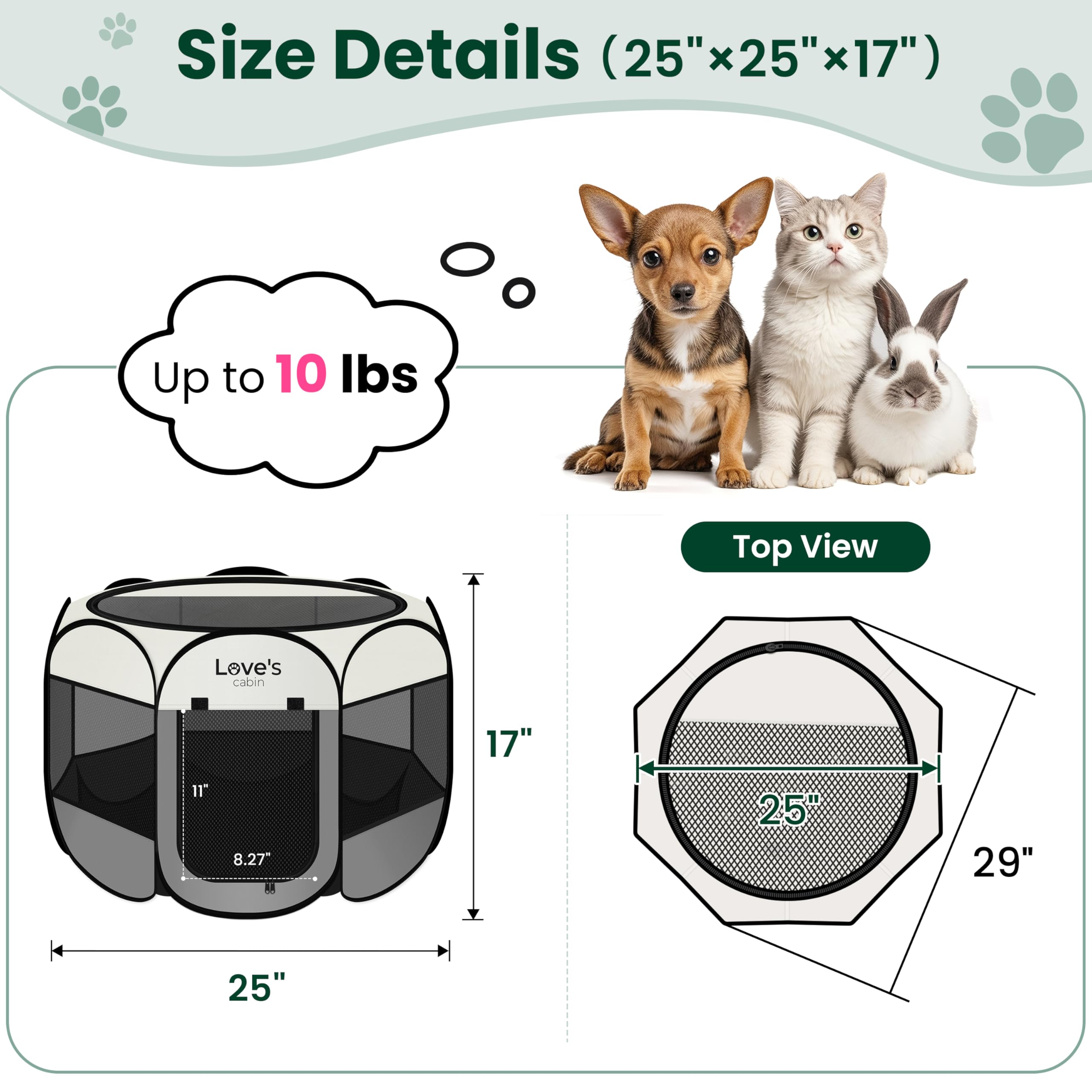 Love's cabin removable zippered top provides shade and versatile indoor use