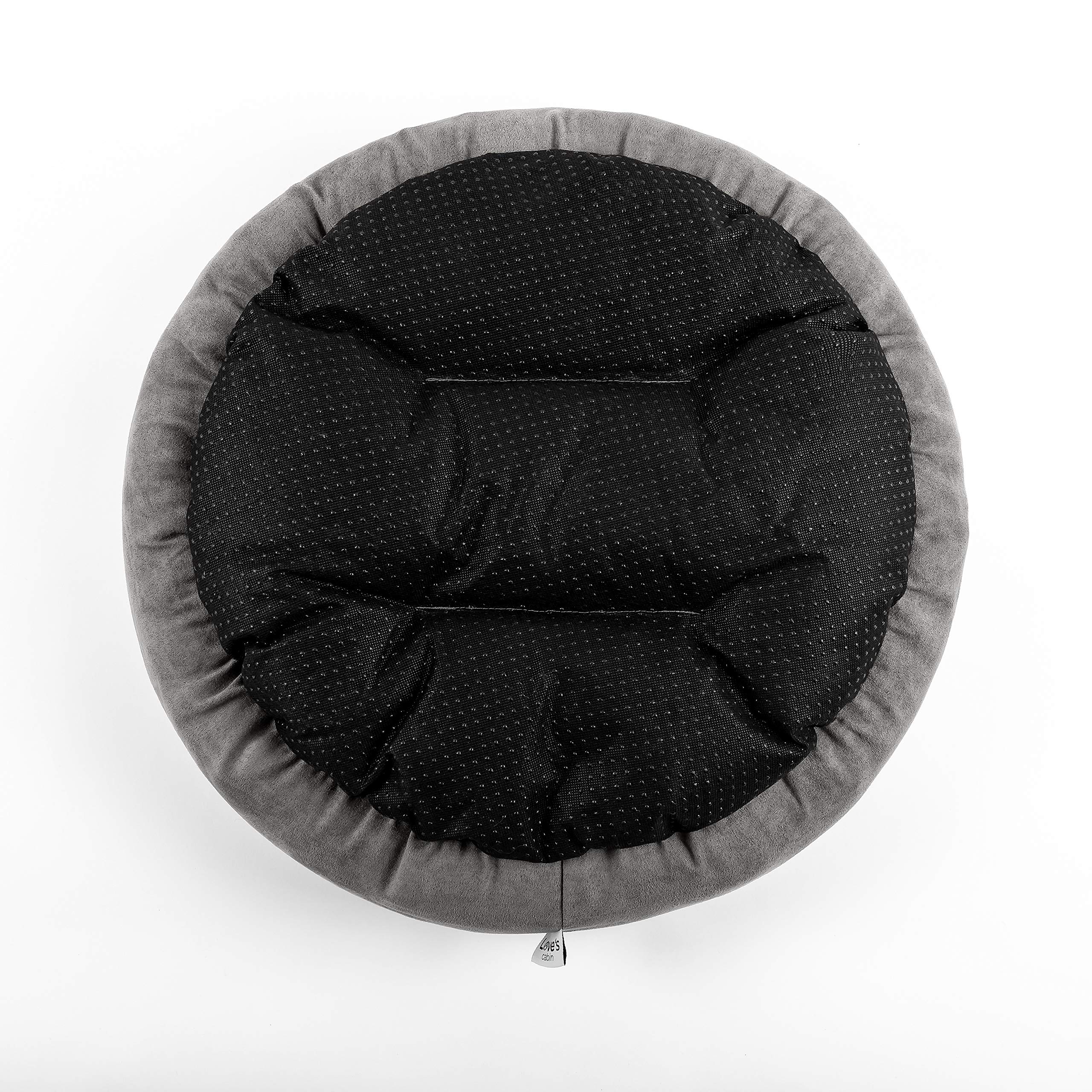 Love's cabin round-donut-bed machine-washable is easy to clean and reuse