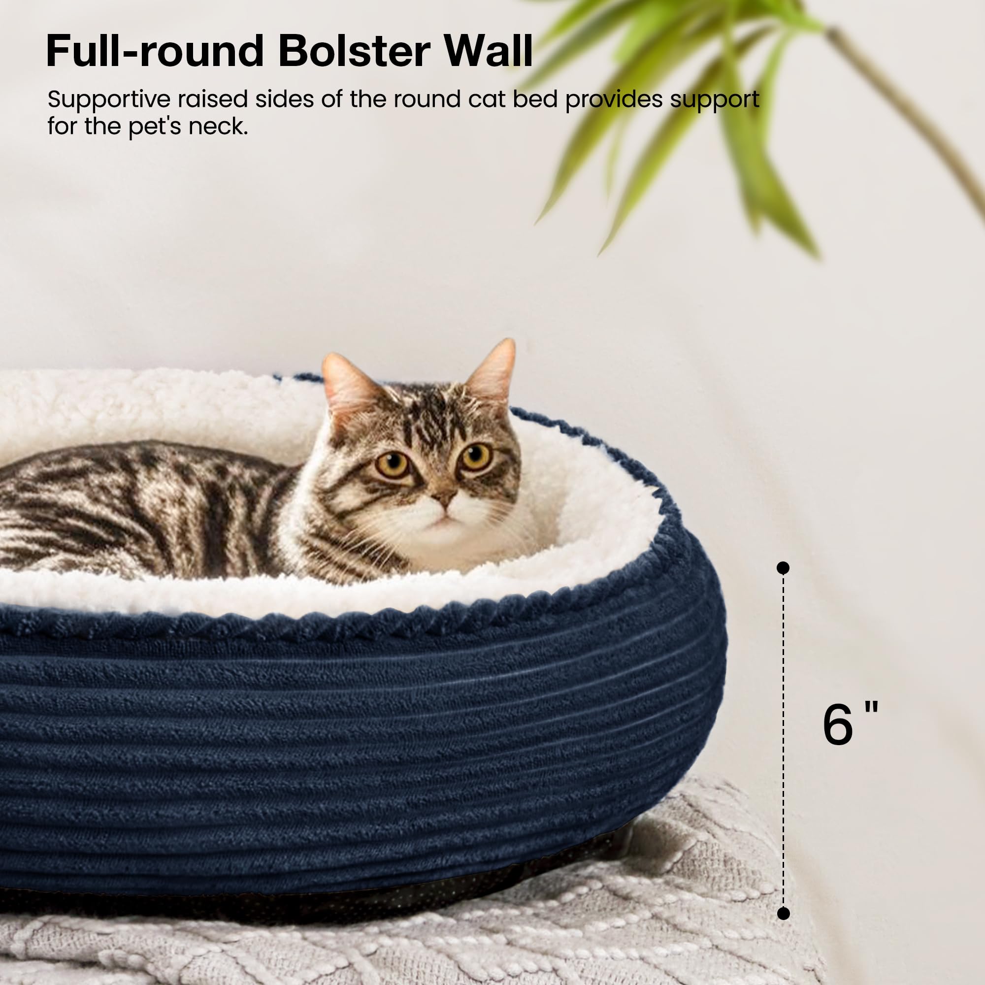 Love's cabin navy stripe bed features washable cover for simple cleaning.
