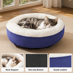 Love's cabin donut bed side view highlighting raised rim for neck support