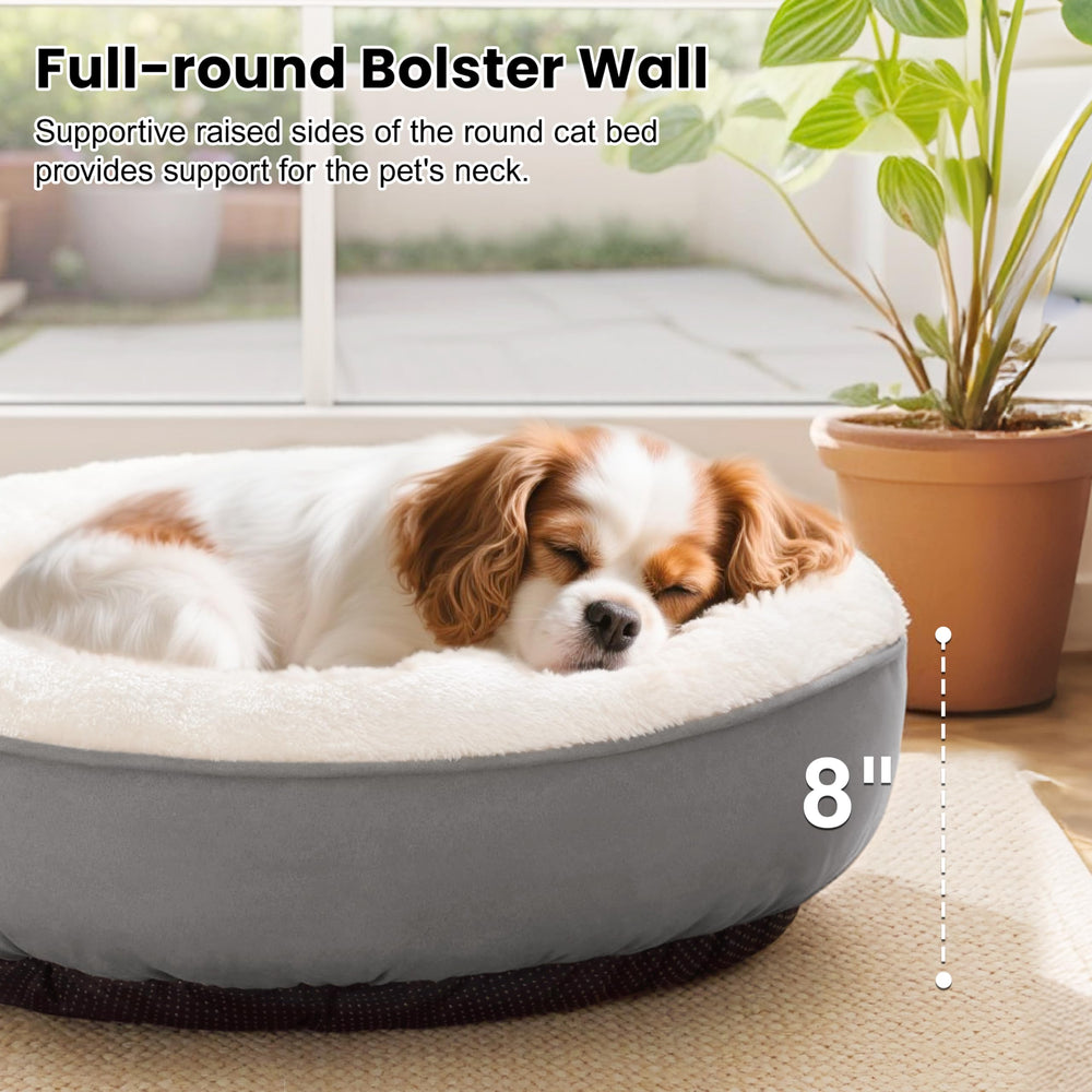 Love's cabin round donut bed perfect for small dogs and cats up to 25 lbs.