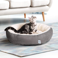 Love's cabin round-donut-bed-top-view reveals nest-like walls for secure lounging