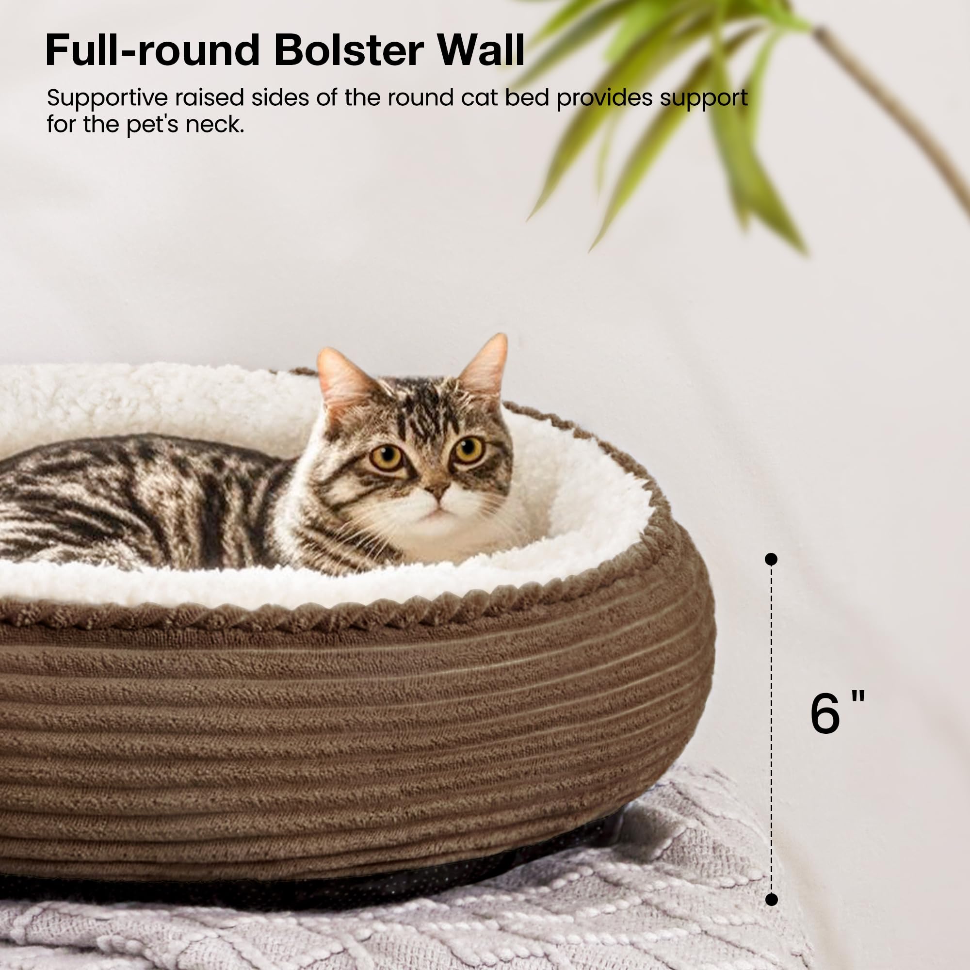 Love's cabin soft brown stripe fabric highlights premium materials for warmth.