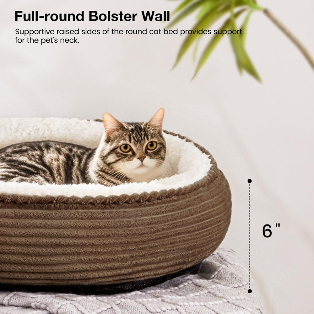 Love's cabin soft brown stripe fabric highlights premium materials for warmth.