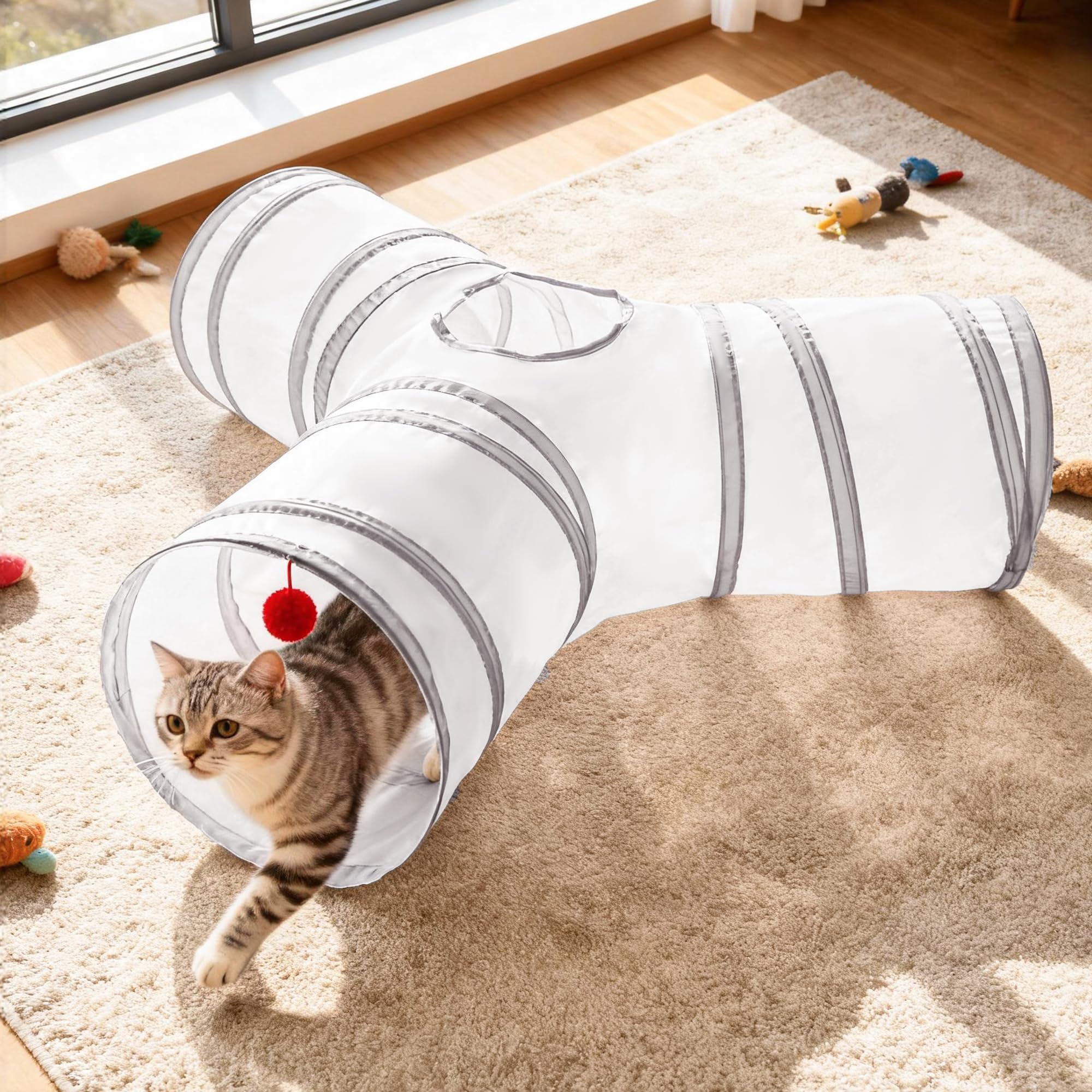 Love's cabin cat tunnel easy setup for quick indoor entertainment