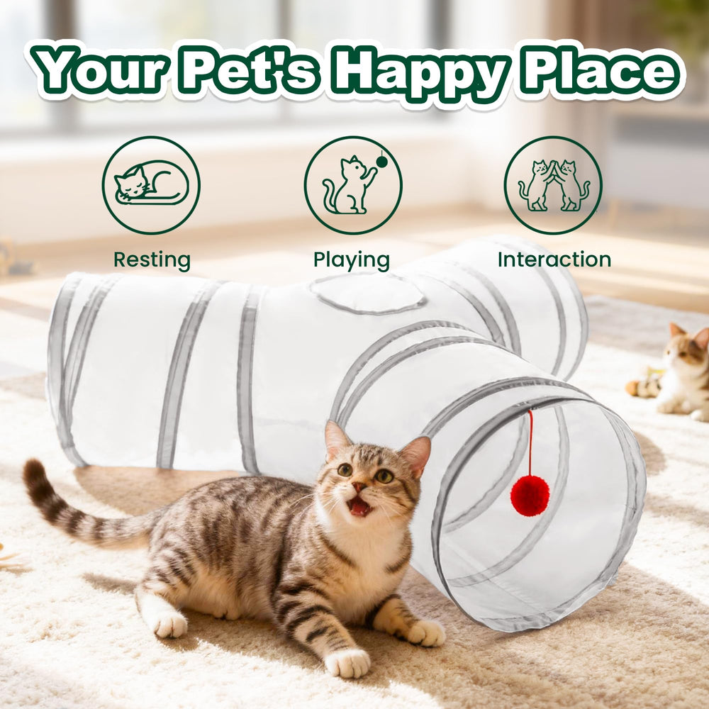 Love's cabin cat tunnel folded compact for travel and storage