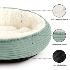 Love's cabin coussin donut détail matière peluche et suède, douceur durable
