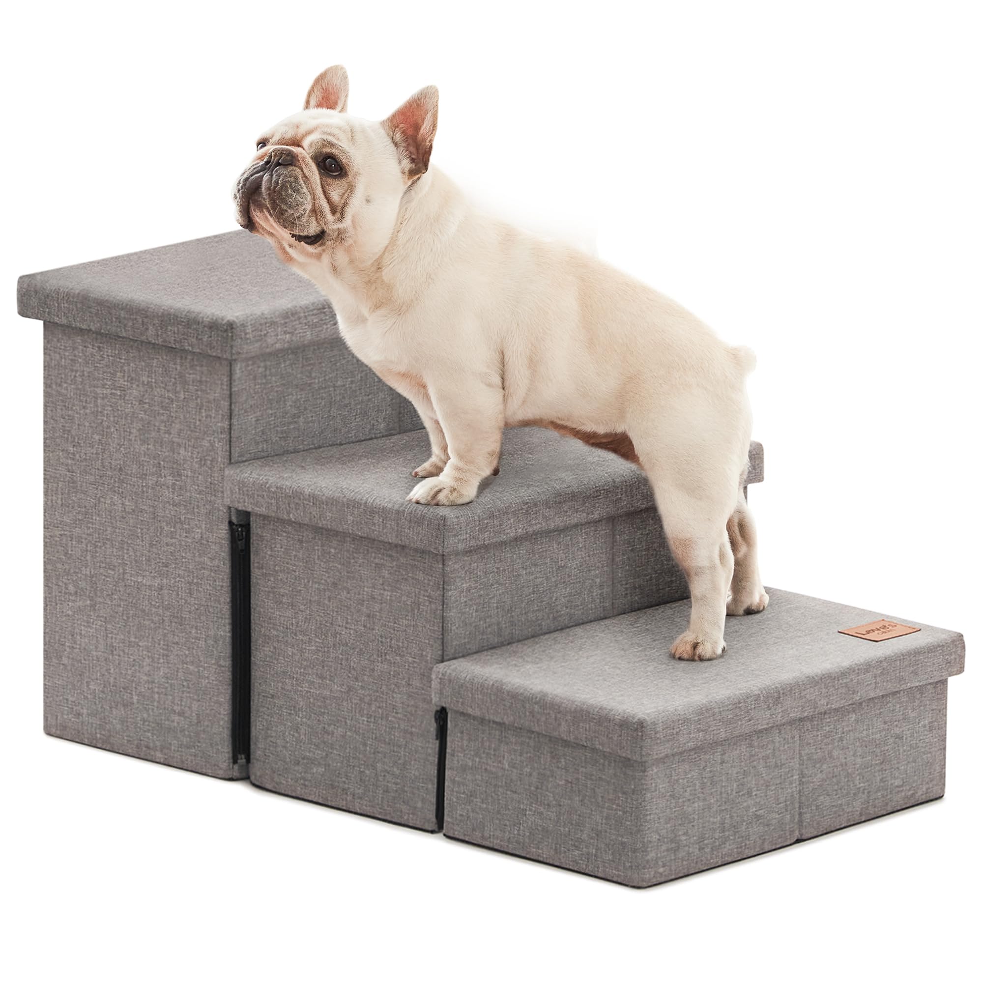 Love's cabin dog stairs high-bed front view with non-slip base for stable climbing.