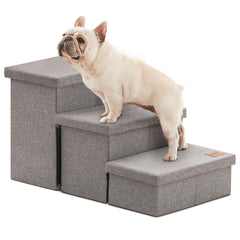 Love's cabin dog stairs high-bed front view with non-slip base for stable climbing.