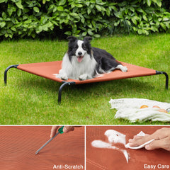 Love's cabin elevated cooling dog bed frame close-up