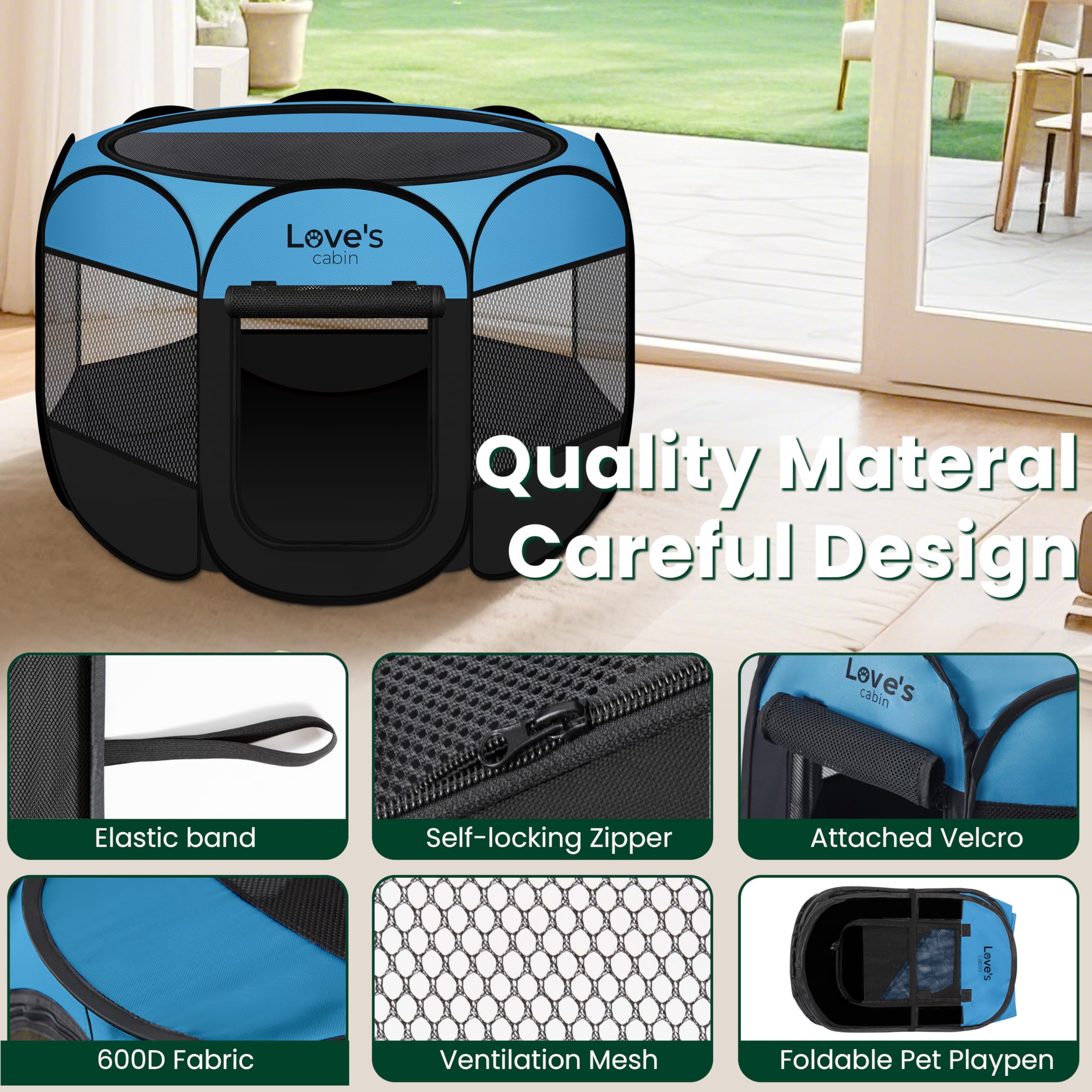 Love's cabin durable-mesh-fabric for long-lasting use in any weather