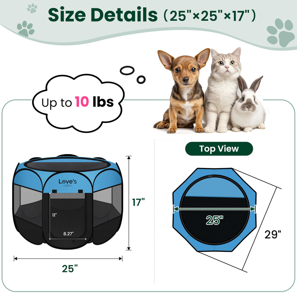 Love's cabin small-dog-size 25x25x17 fits tiny pets safely