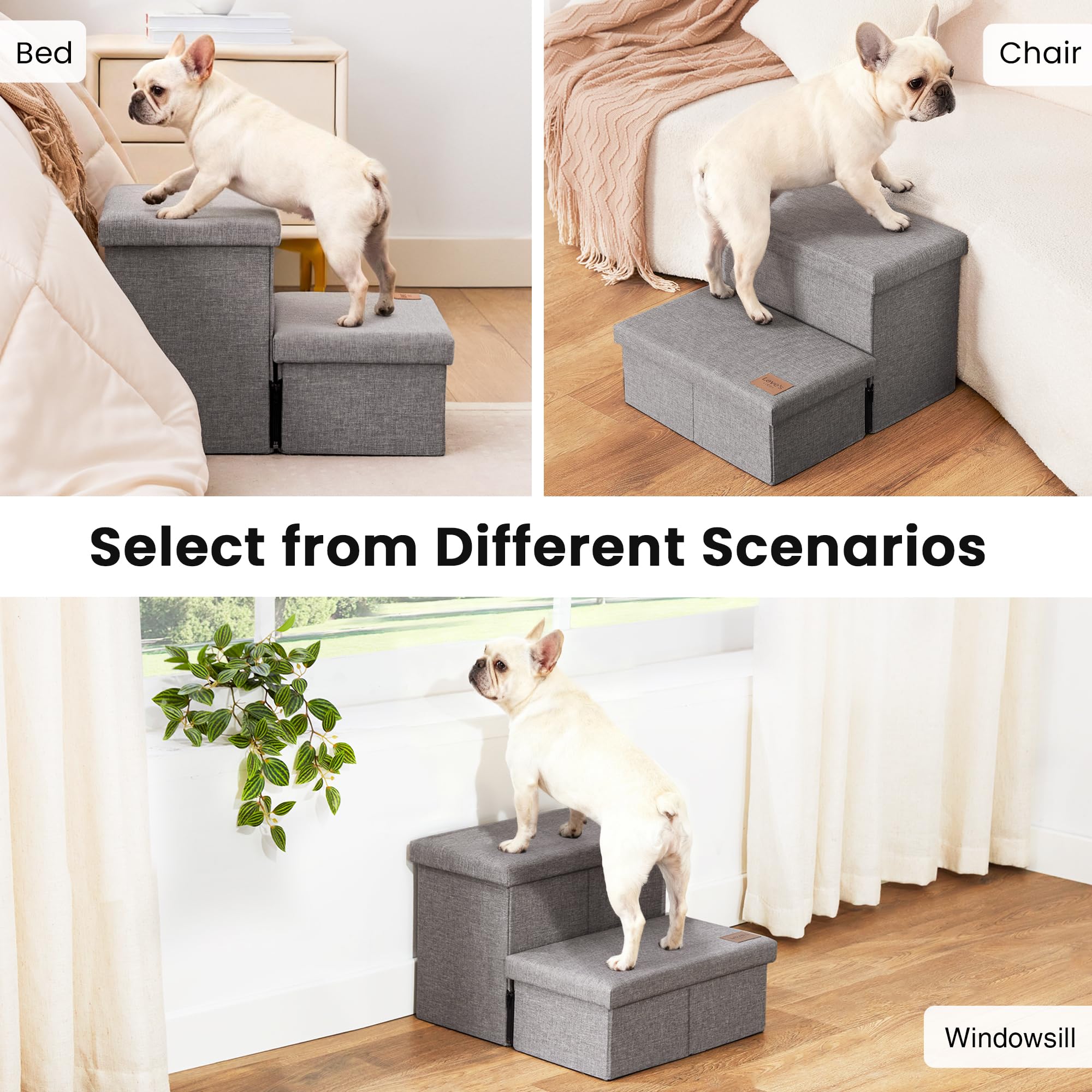 Love's cabin 13-inch height fits against beds and couches for easy access.
