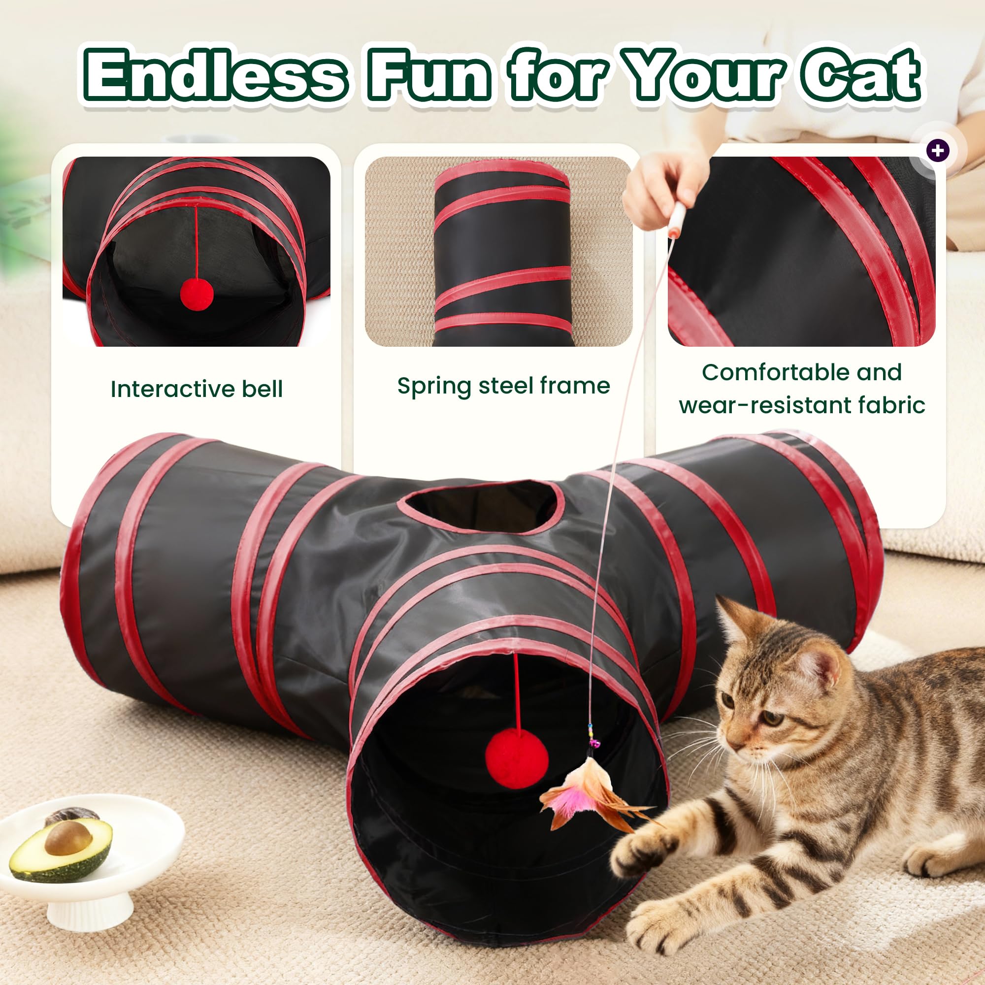 Love's cabin tunel gatos plegable portátil para viajar y guardar.