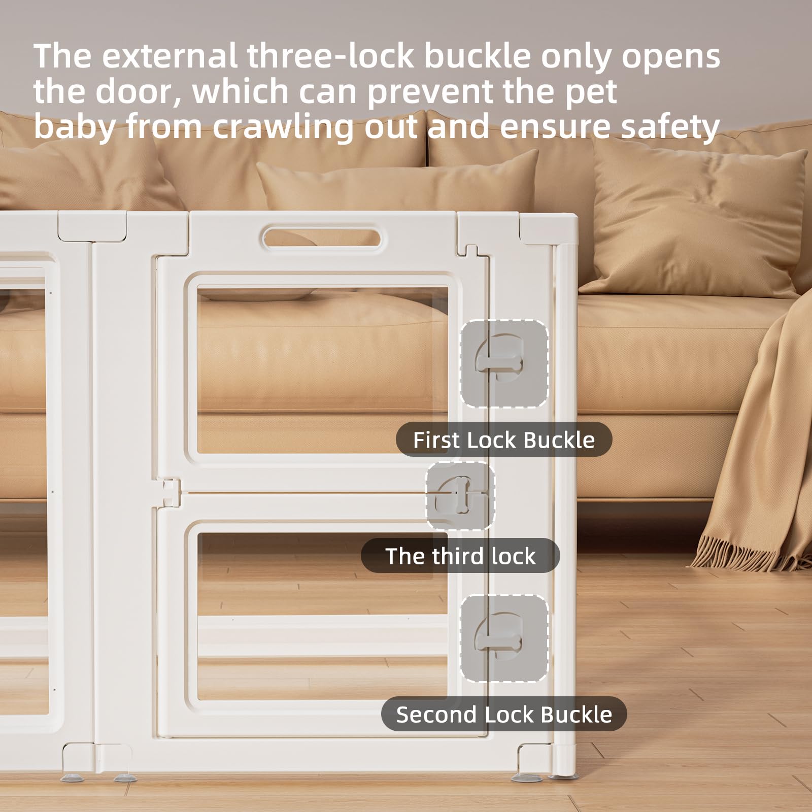 LoveTail Clear Acrylic Dog Playpen supports multiple pets and layouts.